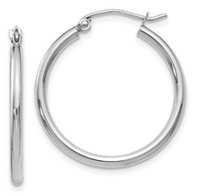 Load image into Gallery viewer, 14k White Gold Polished Hoop Earrings
