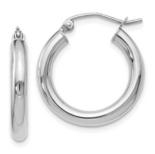 Load image into Gallery viewer, 14k White Gold Polished Hoop Earrings
