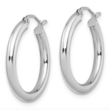 Load image into Gallery viewer, 14k White Gold Polished Hoop Earrings
