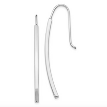 Load image into Gallery viewer, 14k White Gold Polished Long Post Bar Earrings
