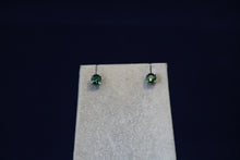 Load image into Gallery viewer, 14k White Gold Round Green Tourmaline Stud Earrings
