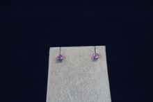 Load image into Gallery viewer, 14k White Gold Round Pink Sapphire Stud Earrings
