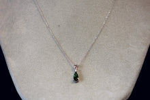 Load image into Gallery viewer, 14k White Gold Green Tourmaline and Diamond Pendant
