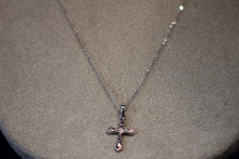 Load image into Gallery viewer, 14k White Gold Diamond Cross Necklace
