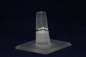 14k White Gold Diamond Curved Wedding Band
