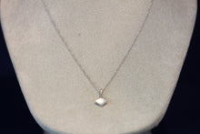 Load image into Gallery viewer, 14k White Gold and Diamond Brushed Wavy Square Pendant
