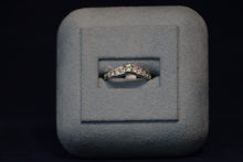 Load image into Gallery viewer, 14k White Gold Curved Diamond Channel Wedding Band
