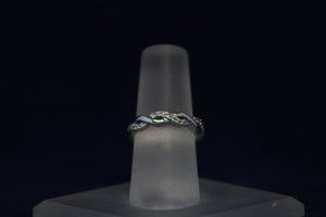 14k White Gold Diamond Twist Band