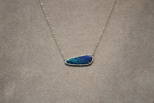 Load image into Gallery viewer, 14k White Gold Black Opal and Diamond East West Pendant with Extender
