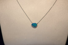Load image into Gallery viewer, 14k White Gold Black Opal and Diamond Necklace
