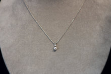 Load image into Gallery viewer, 14k White Gold White Akoya 5mm Pearl and Diamond Pendant
