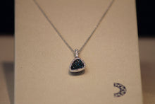 Load image into Gallery viewer, 14k White Gold Blue and White Diamond Pendant
