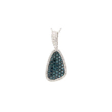 Load image into Gallery viewer, 14k White Gold Blue and White Diamond Pendant
