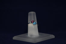 Load image into Gallery viewer, 14k White Pink Tourmaline and Blue Topaz Diamond Ring
