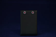 Load image into Gallery viewer, 14k White Gold Ruby &amp; Diamond Earrings
