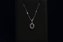 Load image into Gallery viewer, 14k White Gold Ruby and Diamond Pendant
