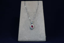 Load image into Gallery viewer, 14k White Gold Ruby and Diamond Pendant

