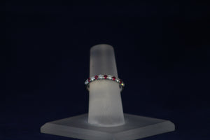 14k White Gold Ruby and Diamond Band