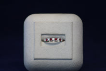 Load image into Gallery viewer, 14k White Gold Diamond and Ruby Wedding Band
