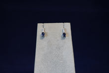 Load image into Gallery viewer, 14k White Gold Oval Sapphire and Diamond Earrings
