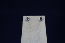 Load image into Gallery viewer, 14k White Gold Sapphire and Diamond Earrings
