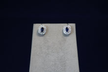 Load image into Gallery viewer, 14k White Gold Sapphire and Diamond Earrings
