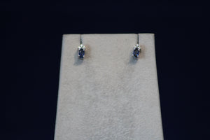 14k White Gold Sapphire and Diamond Earrings