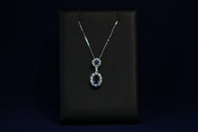 Load image into Gallery viewer, 14k White Gold Sapphire and Diamond Pendant

