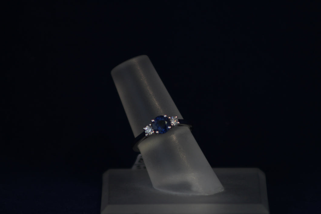 14k White Gold Sapphire & Diamond Ring