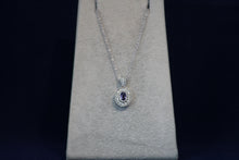Load image into Gallery viewer, 14k White Gold Purple Sapphire &amp; Diamond Pendant
