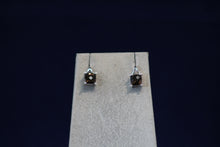 Load image into Gallery viewer, 14k White Gold Smokey Quartz and Diamond Earrings
