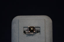 Load image into Gallery viewer, 14k White Gold Smokey Quartz and Diamond Ring
