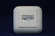 Load image into Gallery viewer, 14k White Gold Diamond and Sapphire Band
