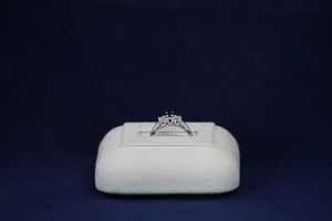 18k White Gold Diamond and Sapphire Three Stone Ring