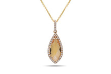 Load image into Gallery viewer, 14k Yellow Gold Citrine &amp; Diamond Tear Drop Shaped Pendant

