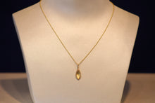 Load image into Gallery viewer, 14k Yellow Gold Citrine &amp; Diamond Tear Drop Shaped Pendant
