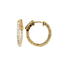 Load image into Gallery viewer, 14k Yellow Gold Diamond Hoop Earrings
