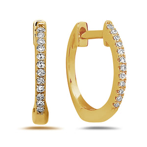 14k Yellow Gold Small Huggy Diamond Earrings