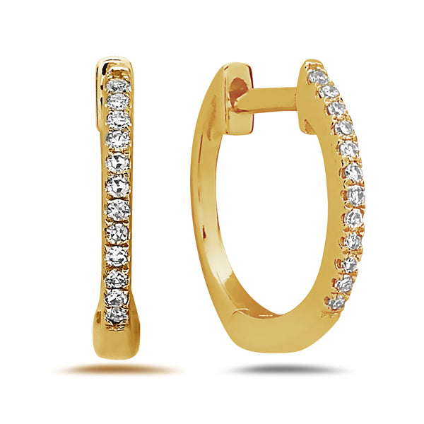 14k Yellow Gold Small Huggy Diamond Earrings