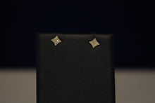 Load image into Gallery viewer, 14k Yellow Gold Square Diamond Cluster Shaped Earrings
