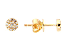 Load image into Gallery viewer, 14k Yellow Gold Round Diamond Earrings
