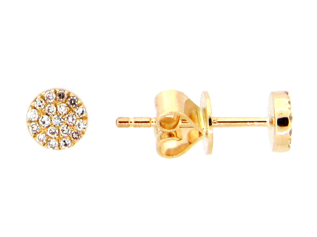 14k Yellow Gold Round Diamond Earrings