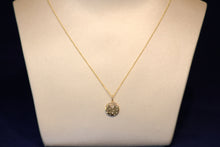 Load image into Gallery viewer, 14k Yellow Gold Small Diamond Flush Set Disc Pendant with Extender
