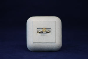 14k Yellow Gold Diamond Engagement Ring Lotus Style Remount