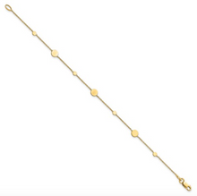 Load image into Gallery viewer, 14k Yellow Gold Polished Disc 7.5&quot; Bracelet
