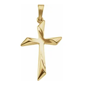 14k Yellow Gold Medium Designer Cross Pendant
