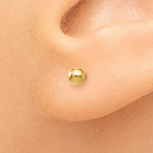 14k Yellow Gold Polished Ball Post Earrings