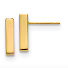 Load image into Gallery viewer, 14k Yellow Gold Polished Post Bar Earrings
