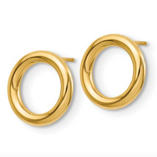 Load image into Gallery viewer, 14k Yellow Gold Polished Circle Post Earrings
