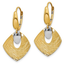 Load image into Gallery viewer, 14k Yellow and White Gold Polished and Textured Fancy Dangle Earrings
